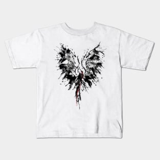 Phoenix - Abstract Painting Bird Black 1 Kids T-Shirt